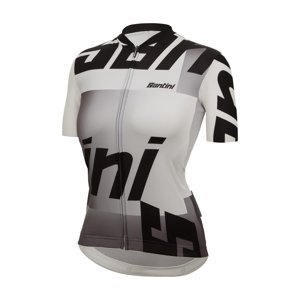 SANTINI Cyklistický dres s krátkým rukávem - KARMA LOGO - bílá/černá 3XL