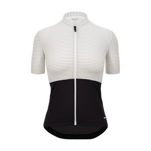 SANTINI Cyklistický dres s krátkým rukávem - COLORE RIGA - bílá/černá XL