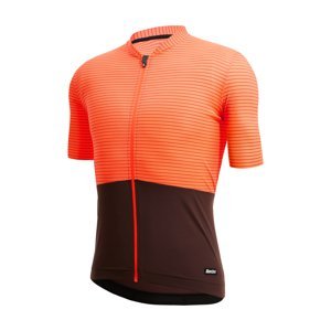 SANTINI Cyklistický dres s krátkým rukávem - COLORE RIGA - oranžová M