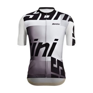 SANTINI Cyklistický dres s krátkým rukávem - KARMA LOGO  - bílá/černá XS