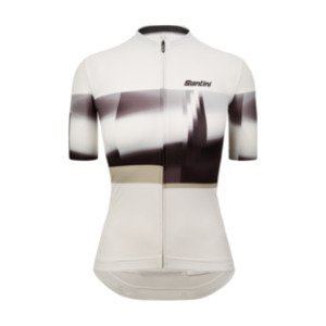 SANTINI Cyklistický dres s krátkým rukávem - MIRAGE - bílá/černá XL