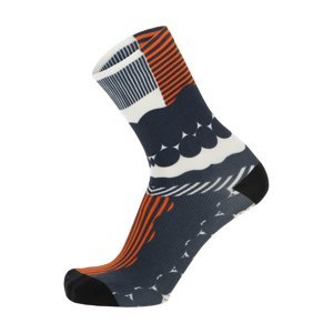 SANTINI Cyklistické ponožky klasické - OPTIC - oranžová/šedá/bílá XL