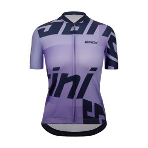 SANTINI Cyklistický dres s krátkým rukávem - KARMA LOGO - fialová/černá 3XL