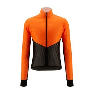 SANTINI Cyklistická větruodolná bunda - REDUX LITE  - oranžová/černá XS