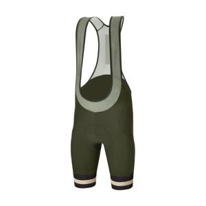 SANTINI Cyklistické kalhoty krátké s laclem - KARMA BENGAL  - zelená 3XL