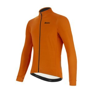 SANTINI Cyklistický dres s dlouhým rukávem zimní - GRAVEL - oranžová XL