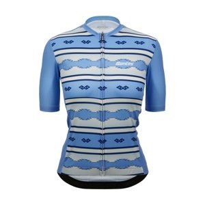 SANTINI Cyklistický dres s krátkým rukávem - PENDELTON  - modrá/bílá 2XL