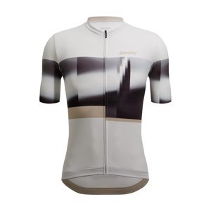 SANTINI Cyklistický dres s krátkým rukávem - MIRAGE - bílá/černá XL