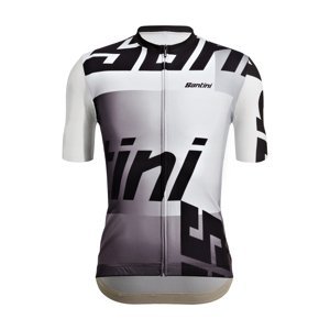 SANTINI Cyklistický dres s krátkým rukávem - KARMA LOGO  - bílá/černá XL