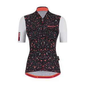 SANTINI Cyklistický dres s krátkým rukávem - DELTA PIETRA - černá/bílá/červená