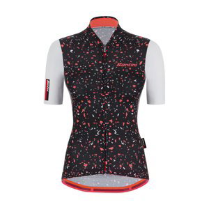 SANTINI Cyklistický dres s krátkým rukávem - DELTA PIETRA - černá/bílá/červená S