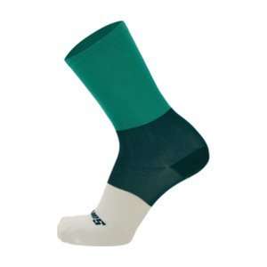 SANTINI Cyklistické ponožky klasické - BENGAL  - zelená/bílá M