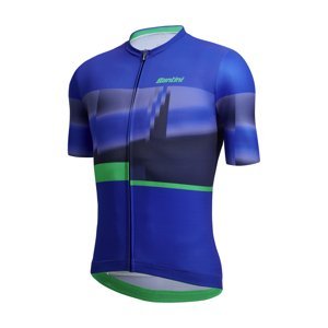 SANTINI Cyklistický dres s krátkým rukávem - MIRAGE - modrá M