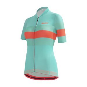 SANTINI Cyklistický dres s krátkým rukávem - ECOSLEEK BENGAL LADY - světle modrá/oranžová