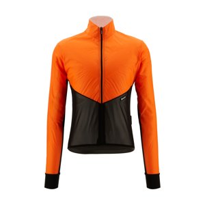 SANTINI Cyklistická větruodolná bunda - REDUX LITE  - oranžová/černá 4XL