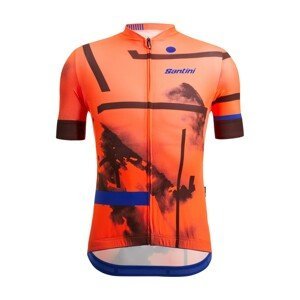 SANTINI Cyklistický dres s krátkým rukávem - DELTA BERG - oranžová M