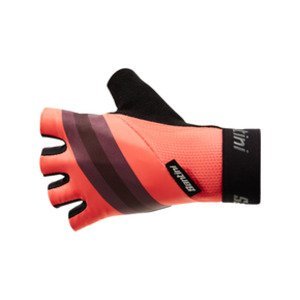 SANTINI Cyklistické rukavice krátkoprsté - BENGAL - oranžová XL
