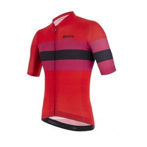 SANTINI Cyklistický dres s krátkým rukávem - ECOSLEEK BENGAL - červená/černá L