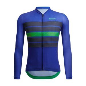 SANTINI Cyklistický dres s dlouhým rukávem zimní - SLEEK BENGAL  - modrá L
