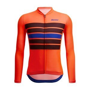 SANTINI Cyklistický dres s dlouhým rukávem zimní - SLEEK BENGAL  - oranžová M