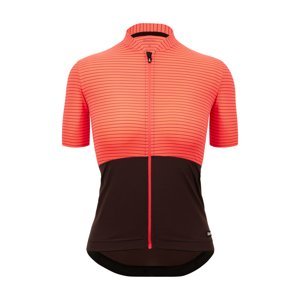 SANTINI Cyklistický dres s krátkým rukávem - COLORE RIGA - oranžová/černá