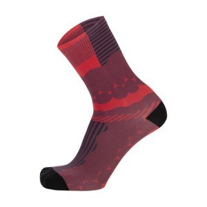 SANTINI Cyklistické ponožky klasické - OPTIC - červená/černá XL