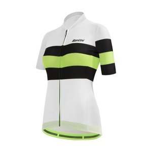 SANTINI Cyklistický dres s krátkým rukávem - ECOSLEEK BENGAL LADY - bílá/světle zelená/černá