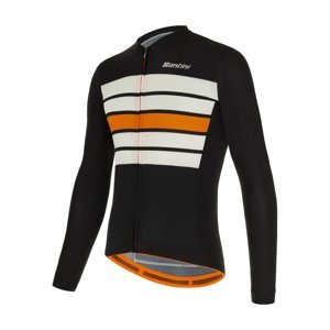 SANTINI Cyklistický dres s dlouhým rukávem zimní - ECOSLEEK BENGAL - černá/bílá/oranžová