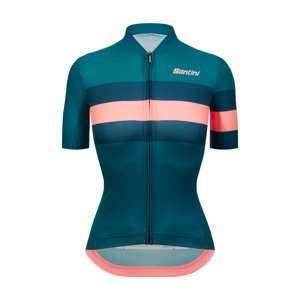 SANTINI Cyklistický dres s krátkým rukávem - ECO SLEEK BENGAL - růžová/modrá 2XS