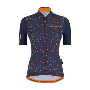 SANTINI Cyklistický dres s krátkým rukávem - DELTA PIETRA - modrá/oranžová M