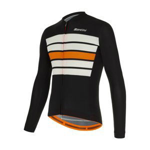 SANTINI Cyklistický dres s dlouhým rukávem zimní - ECOSLEEK BENGAL - černá/bílá/oranžová S