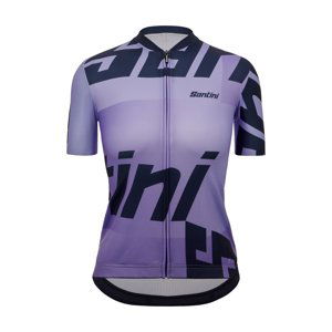 SANTINI Cyklistický dres s krátkým rukávem - KARMA LOGO - fialová/černá 2XL