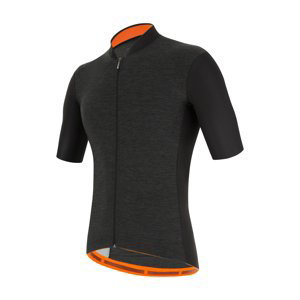 SANTINI Cyklistický dres s krátkým rukávem - COLORE PURO - černá/šedá