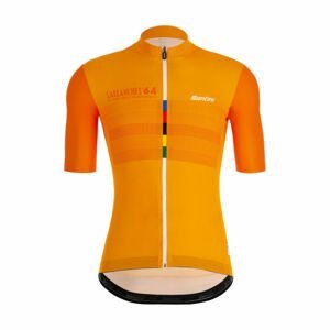 SANTINI Cyklistický dres s krátkým rukávem - SALLANCHES - oranžová