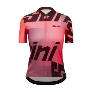 SANTINI Cyklistický dres s krátkým rukávem - KARMA LOGO - červená/černá 2XL