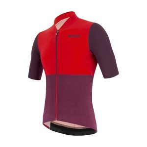 SANTINI Cyklistický dres s krátkým rukávem - REDUX ISTINTO - červená/bordó