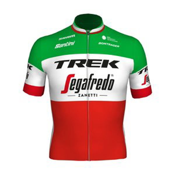 SANTINI Cyklistický dres s krátkým rukávem - TREK SEGAFREDO - zelená/červená/bílá L