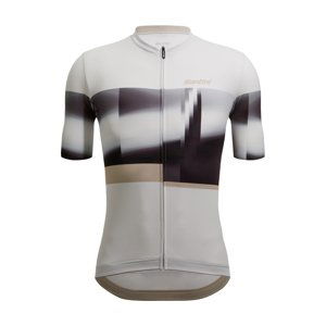 SANTINI Cyklistický dres s krátkým rukávem - MIRAGE - bílá/černá 2XL