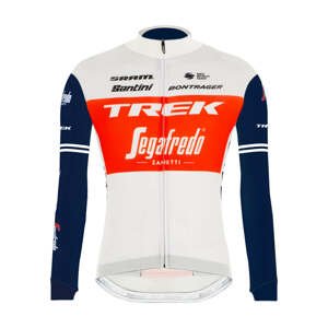 SANTINI Cyklistický dres s dlouhým rukávem zimní - TREK SEGAFREDO - bílá/modrá/červená M