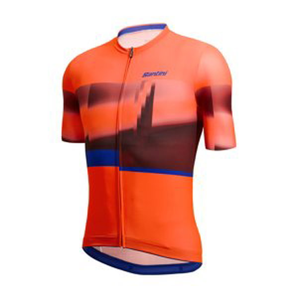 SANTINI Cyklistický dres s krátkým rukávem - MIRAGE - oranžová XS