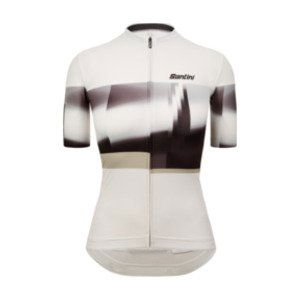 SANTINI Cyklistický dres s krátkým rukávem - MIRAGE - bílá/černá XS