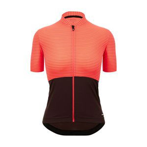 SANTINI Cyklistický dres s krátkým rukávem - COLORE RIGA - oranžová/černá 3XL