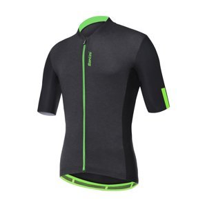 SANTINI Cyklistický dres s krátkým rukávem - GRAVEL - šedá/černá M