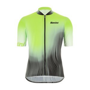 SANTINI Cyklistický dres s krátkým rukávem - TERRA - světle zelená/černá