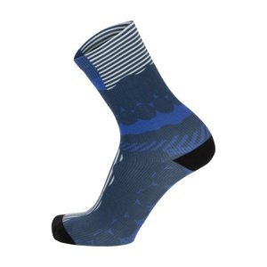 SANTINI Cyklistické ponožky klasické - OPTIC - modrá/bílá M
