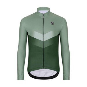 HOLOKOLO Cyklistický dres s dlouhým rukávem zimní - ARROW WINTER - zelená 6XL