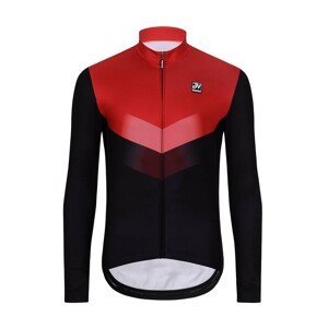 HOLOKOLO Cyklistický dres s dlouhým rukávem zimní - ARROW WINTER - červená/černá 5XL