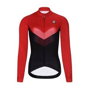 HOLOKOLO Cyklistický dres s dlouhým rukávem zimní - ARROW LADY WINTER - červená/černá 2XL