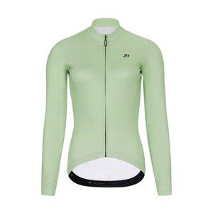 HOLOKOLO Cyklistický dres s dlouhým rukávem zimní - PHANTOM LADY WINTER - světle zelená 2XL