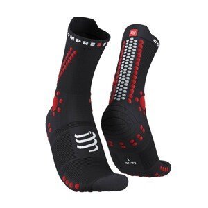 COMPRESSPORT Cyklistické ponožky klasické - PRO RACING 4.0 TRAIL - červená/černá 39-41